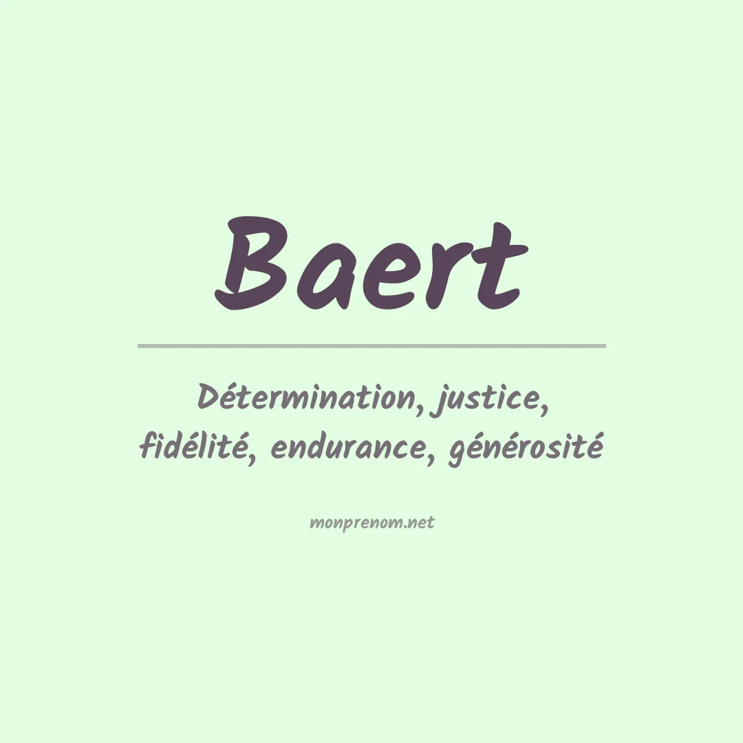 Signification du Prénom Baert