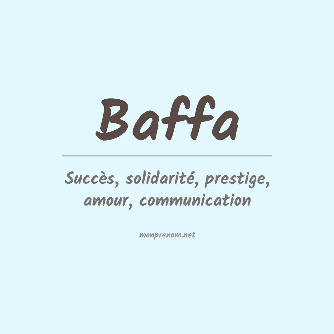 Signification du Prénom Baffa