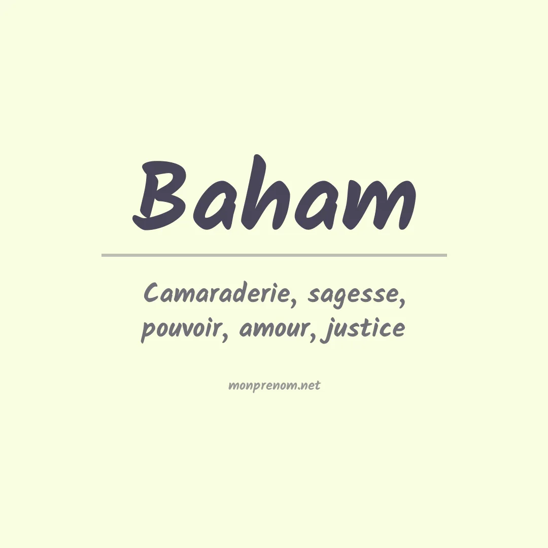 Signification du Prénom Baham