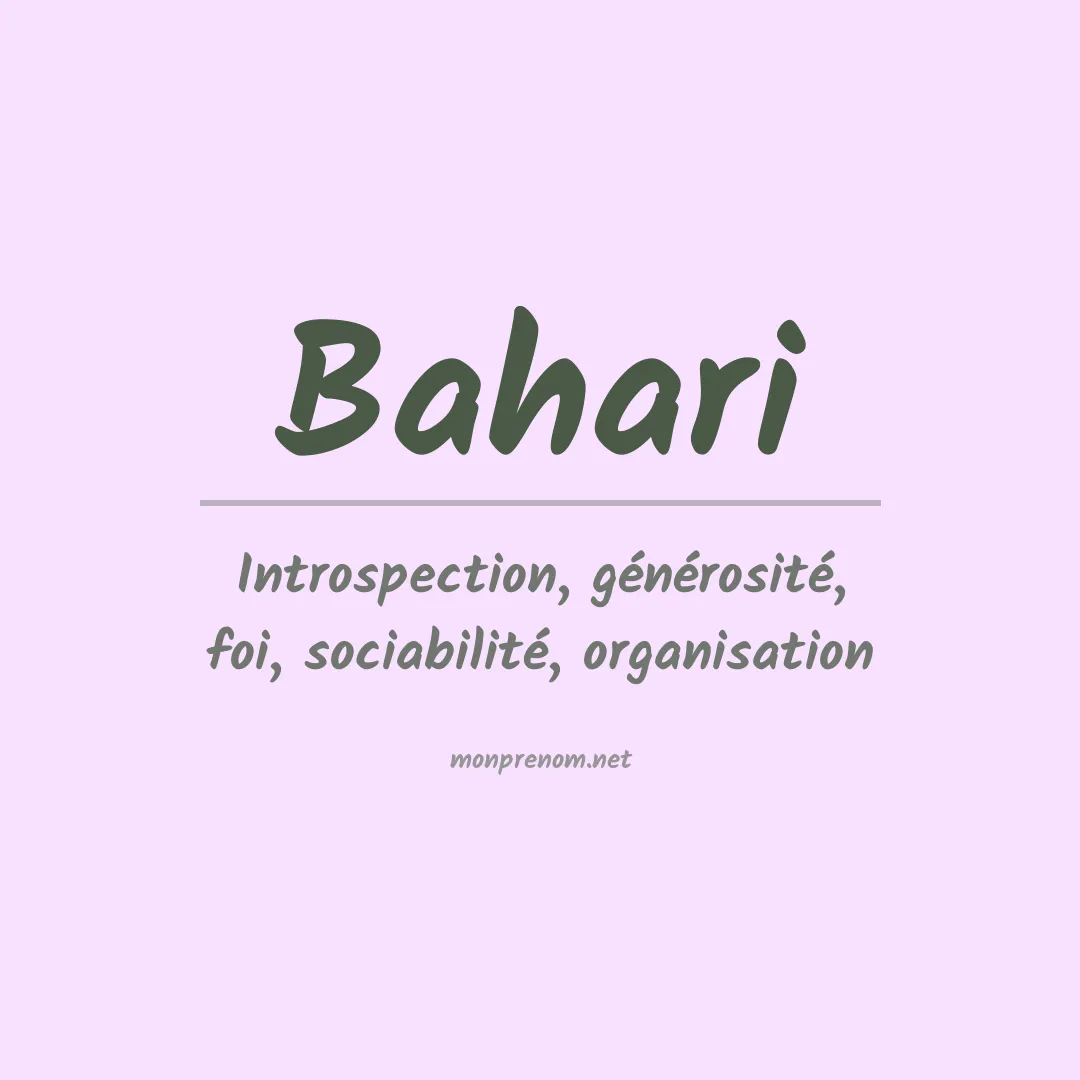 Signification du Prénom Bahari Signification du Prénom Bahari