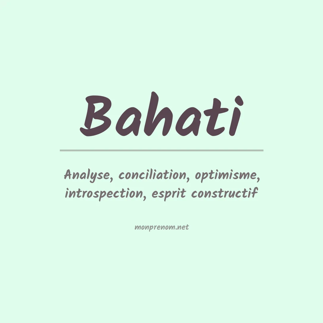 Signification du Prénom Bahati Signification du Prénom Bahati