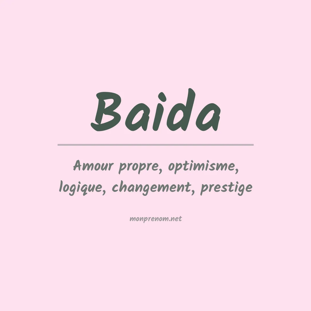 Signification du Prénom Baida Signification du Prénom Baida