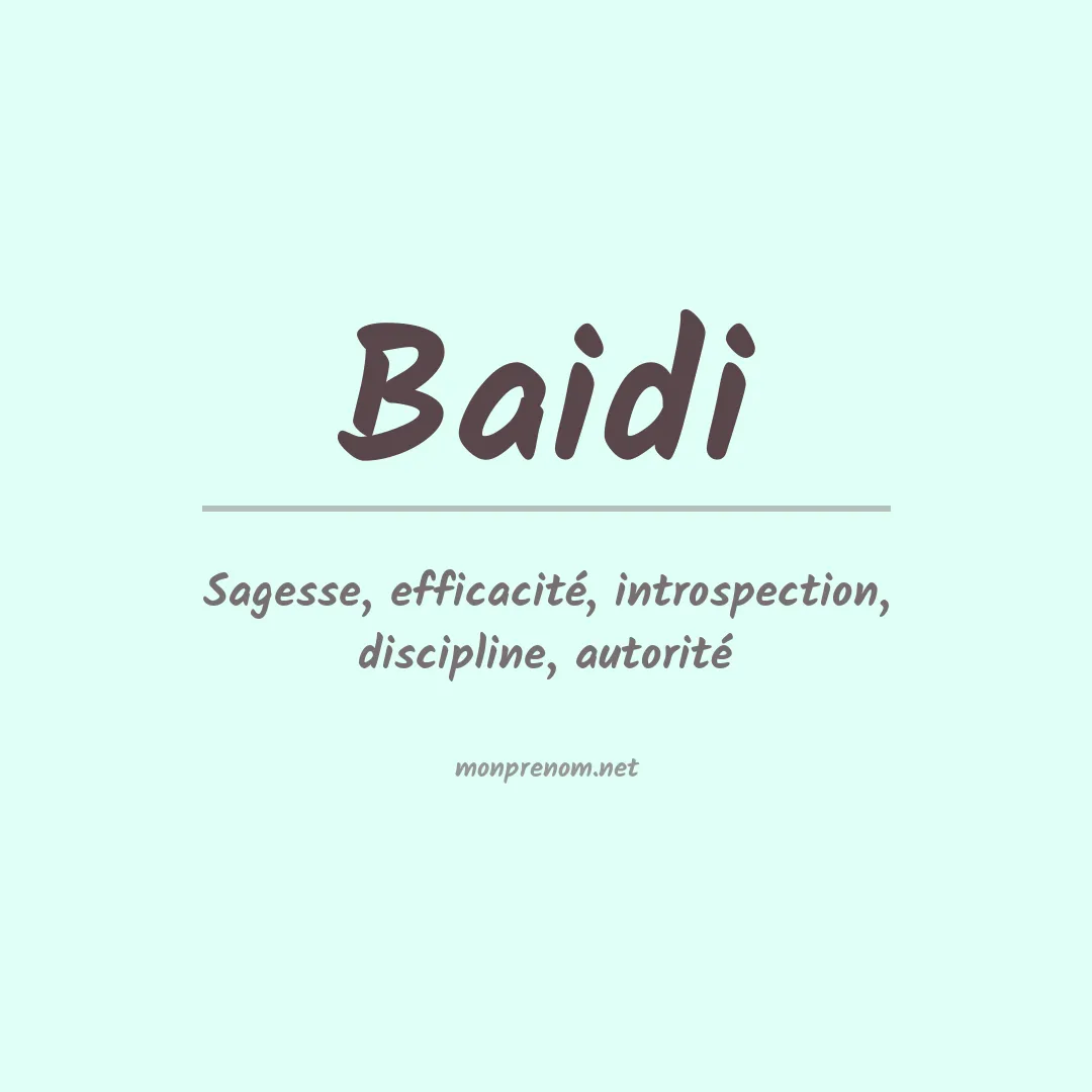 Signification du Prénom Baidi Signification du Prénom Baidi