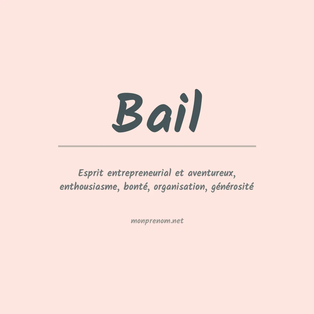 Signification du Prénom Bail
