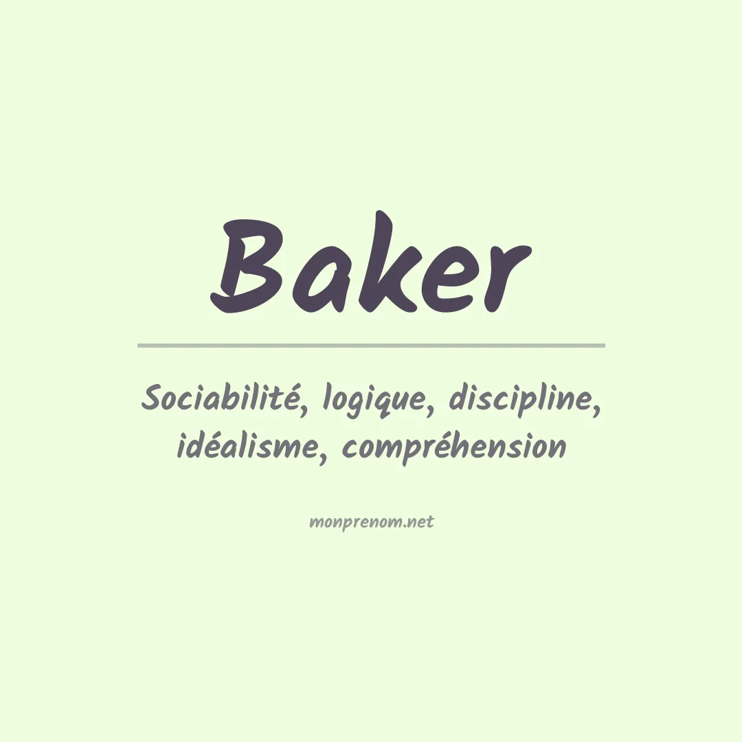 Signification du Prénom Baker
