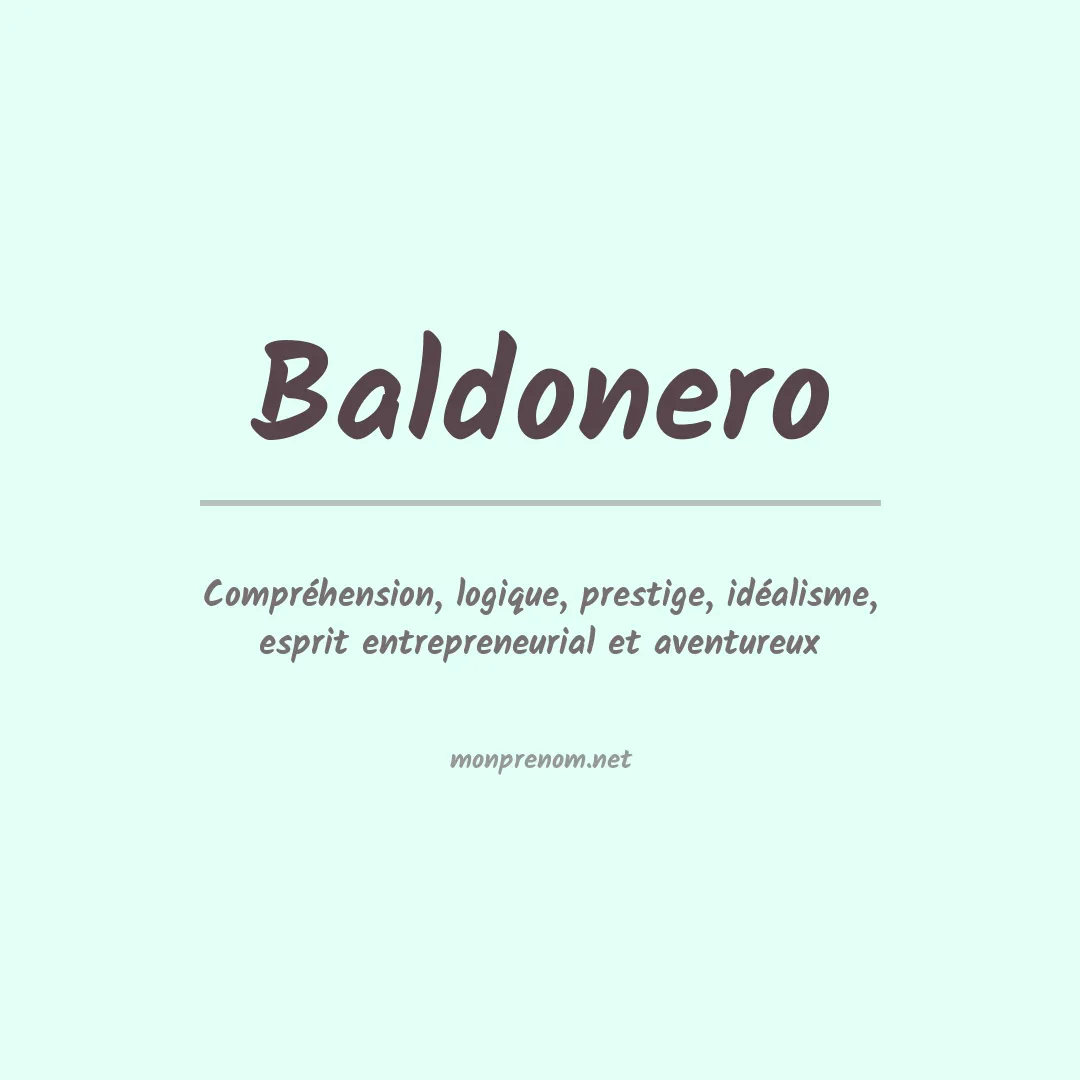 Signification Du Prénom Baldonero