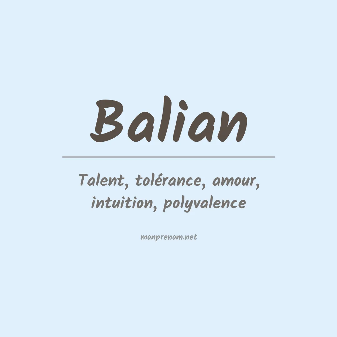 Signification du Prénom Balian