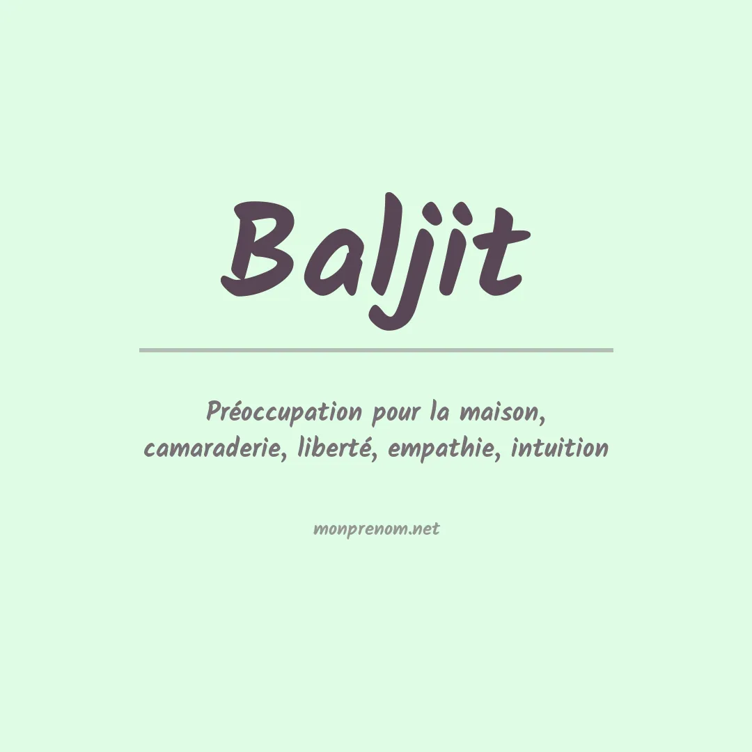 Signification du Prénom Baljit
