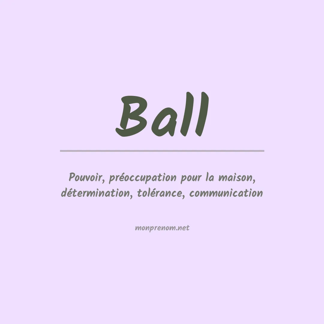 Signification du Prénom Ball