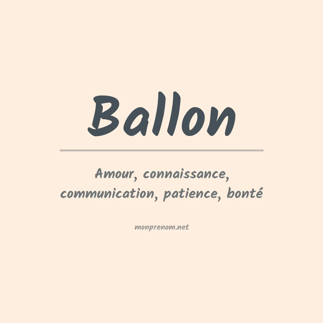 Signification du Prénom Ballon