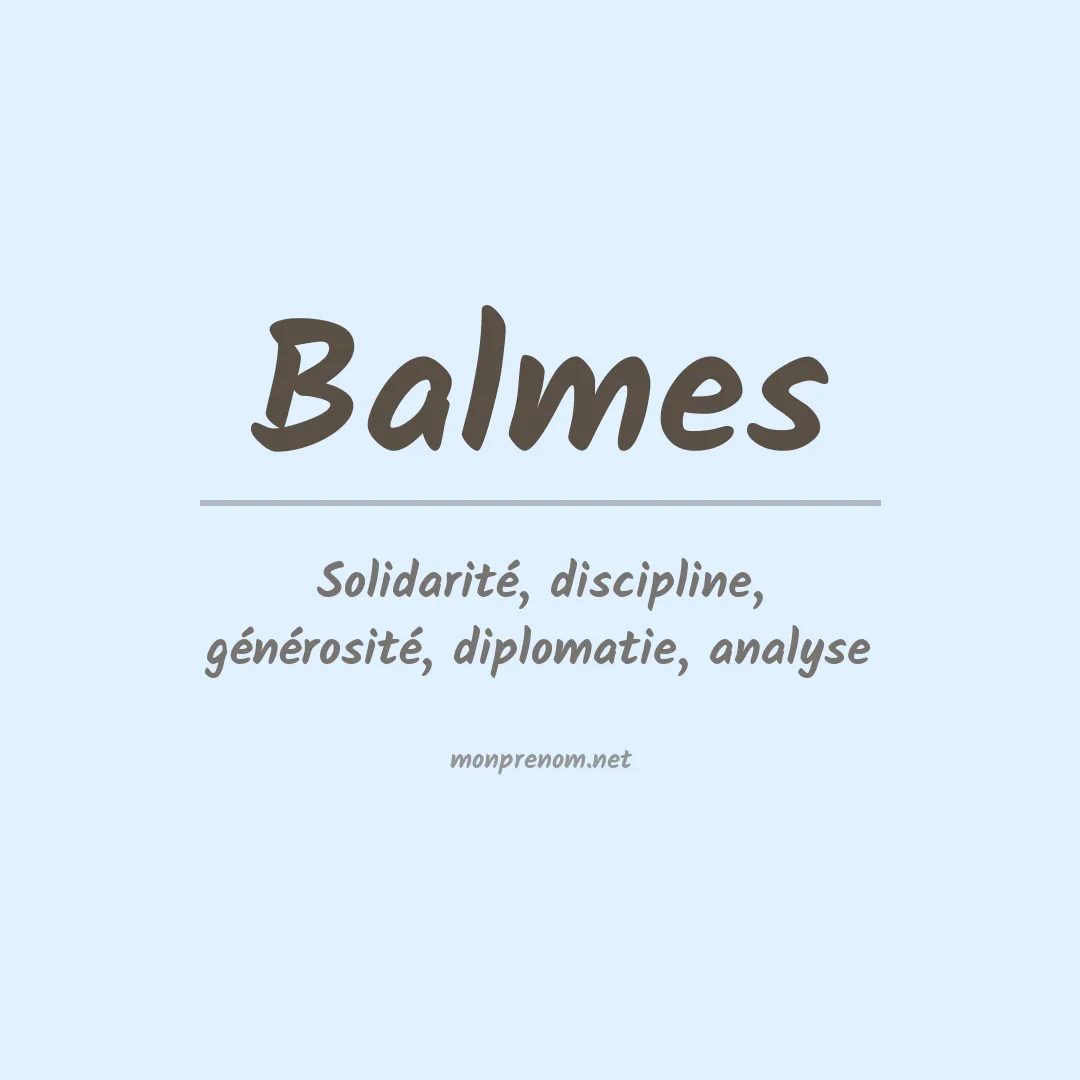 Signification du Prénom Balmes