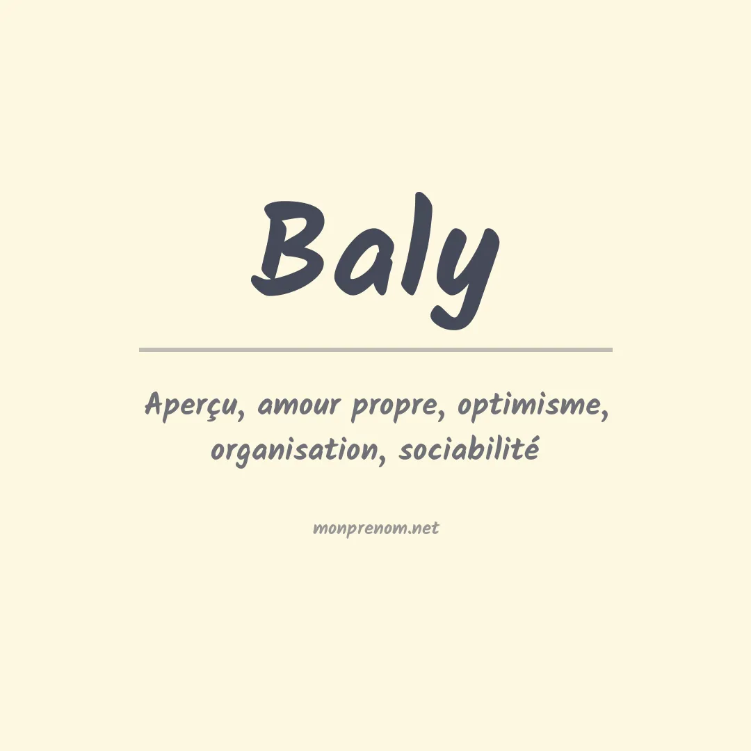 Signification du Prénom Baly Signification du Prénom Baly