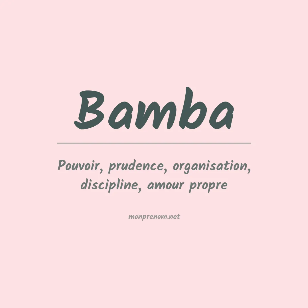 Signification du Prénom Bamba