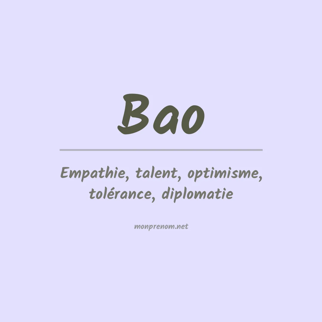 Signification du Prénom Bao