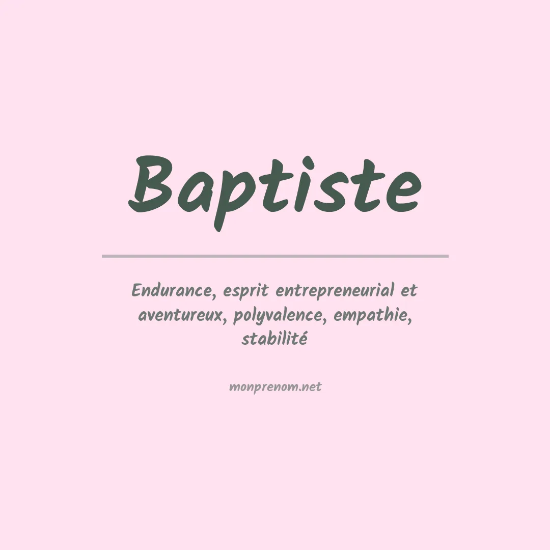 Signification du Prénom Baptiste