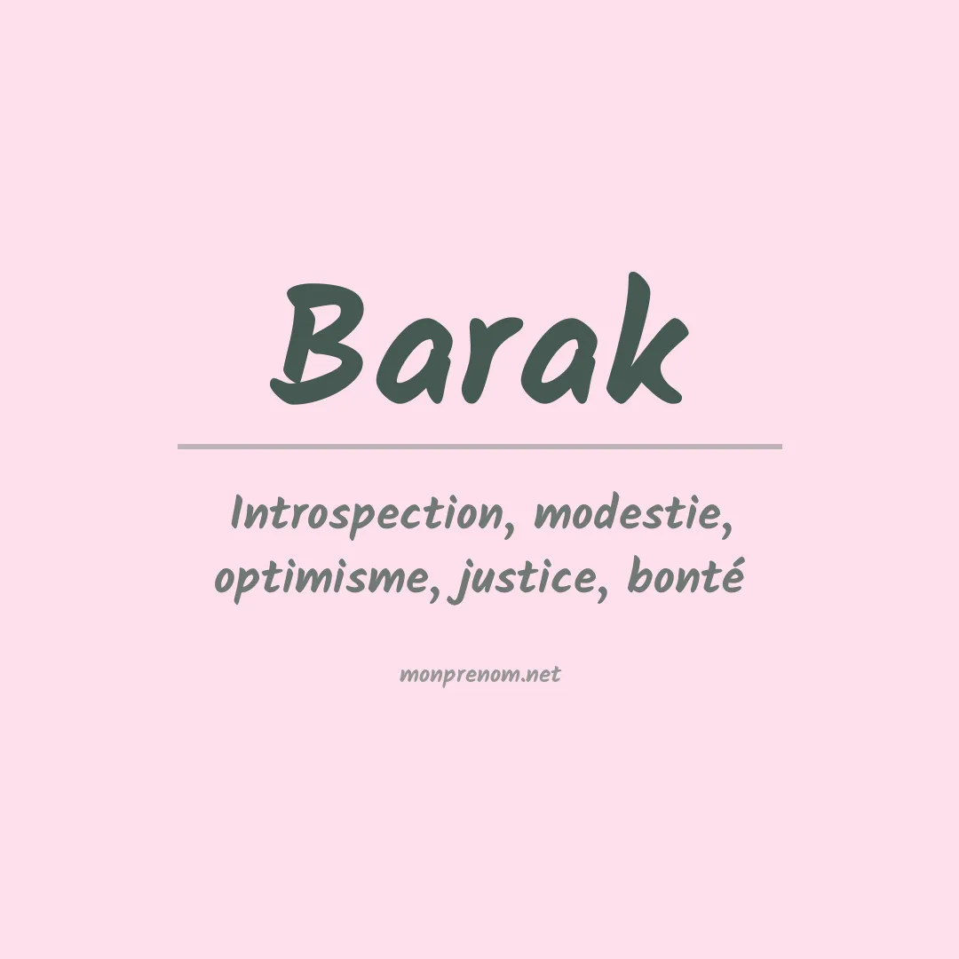 Signification du Prénom Barak