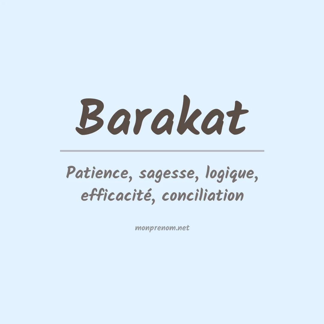 Signification du Prénom Barakat