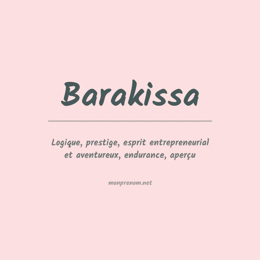 Signification du Prénom Barakissa Signification du Prénom Barakissa