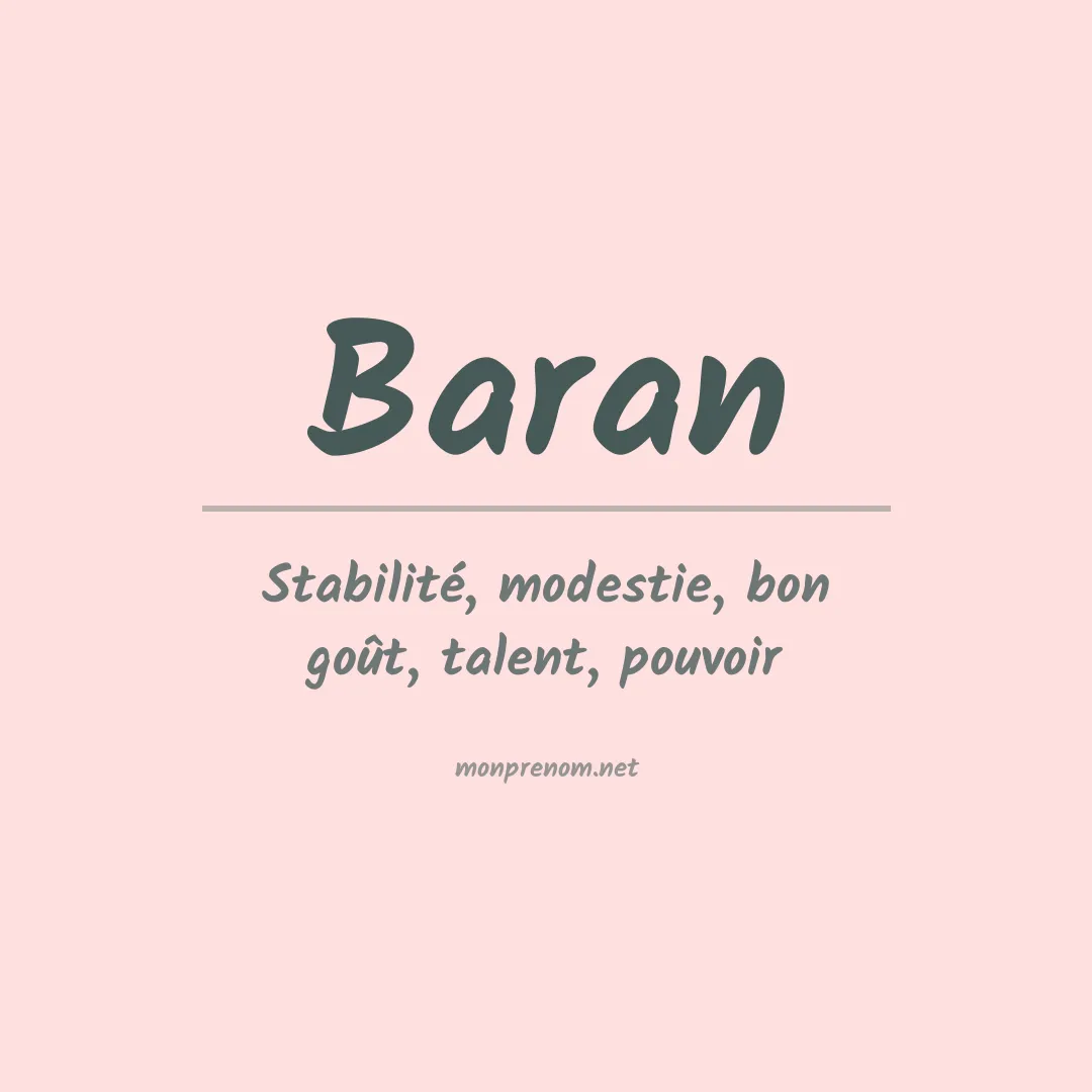 Signification du Prénom Baran