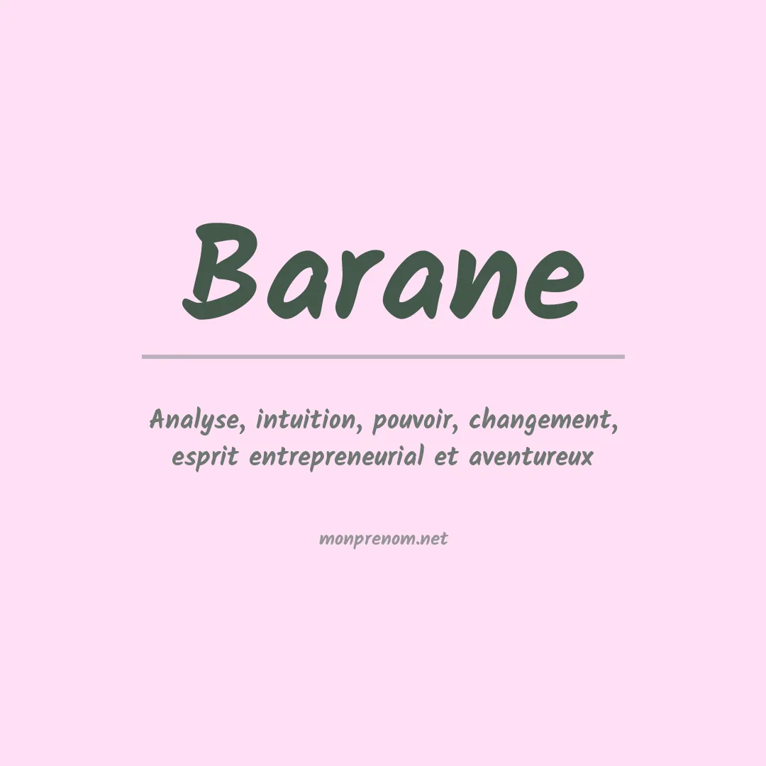 Signification du Prénom Barane Signification du Prénom Barane