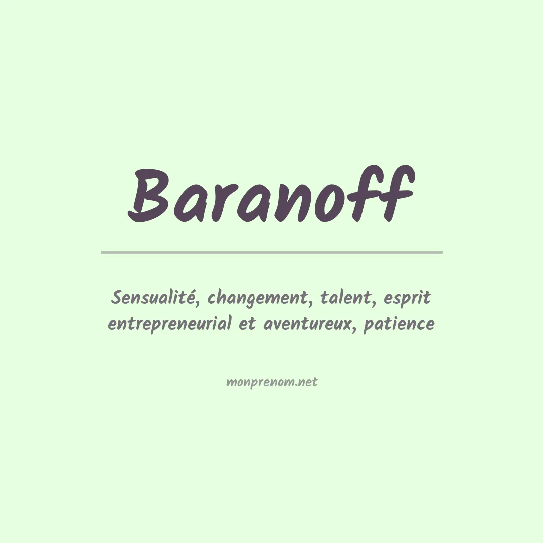 Signification Du Prénom Baranoff