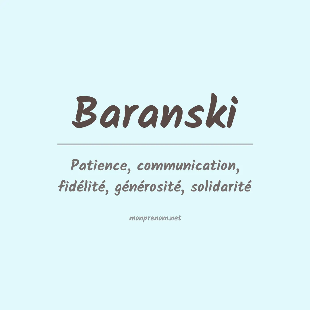Signification du Prénom Baranski Signification du Prénom Baranski