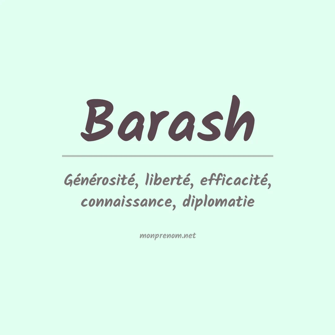 Signification du Prénom Barash