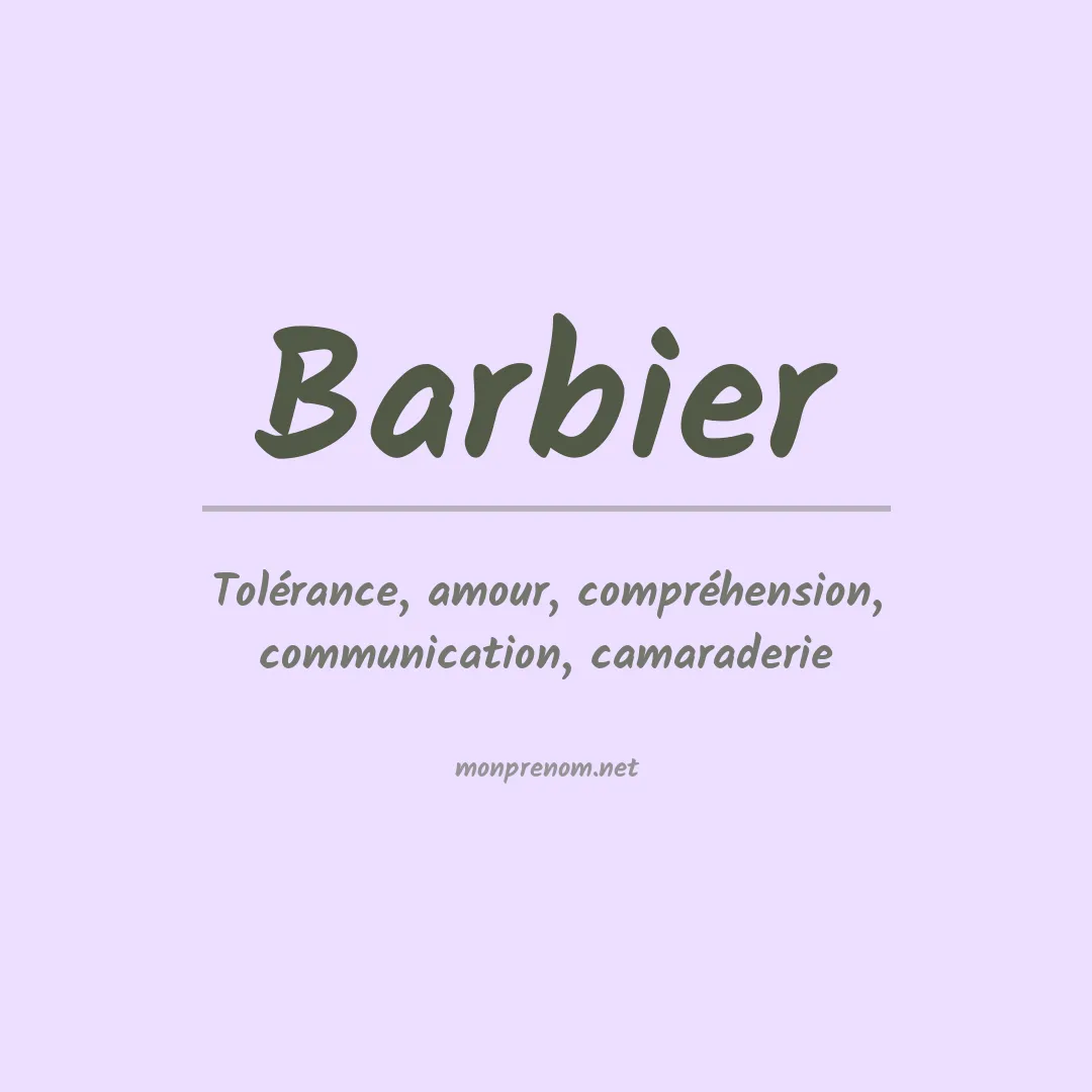Signification du Prénom Barbier