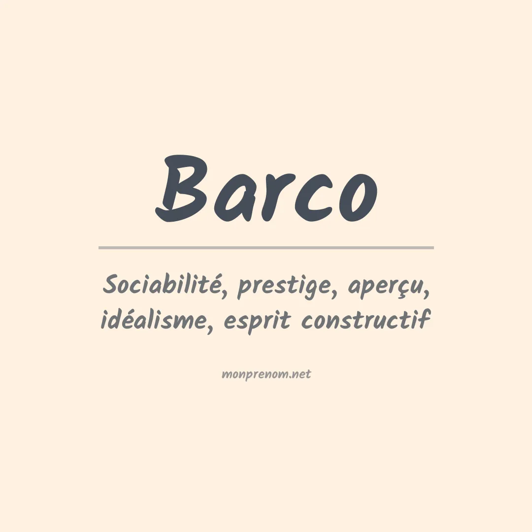 Signification du Prénom Barco