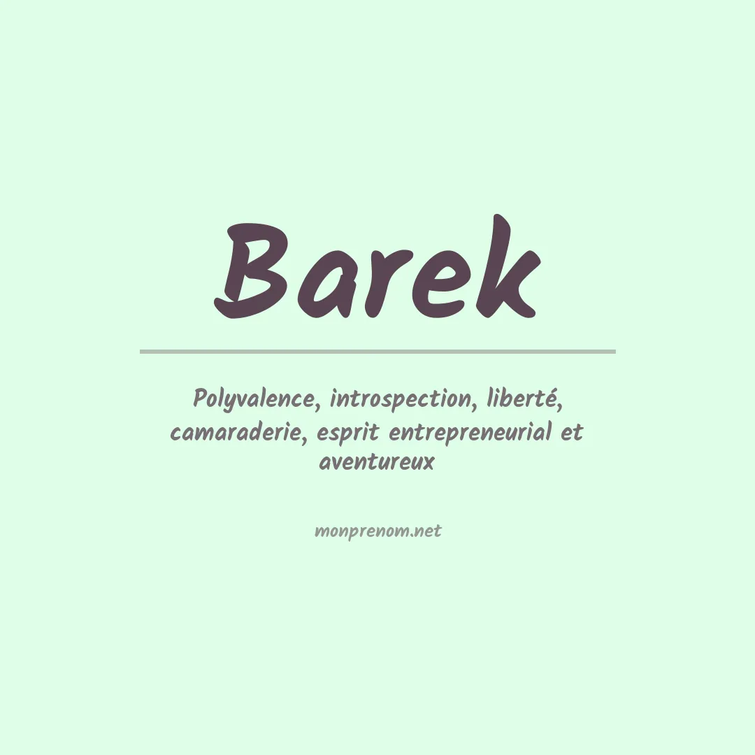 Signification du Prénom Barek Signification du Prénom Barek