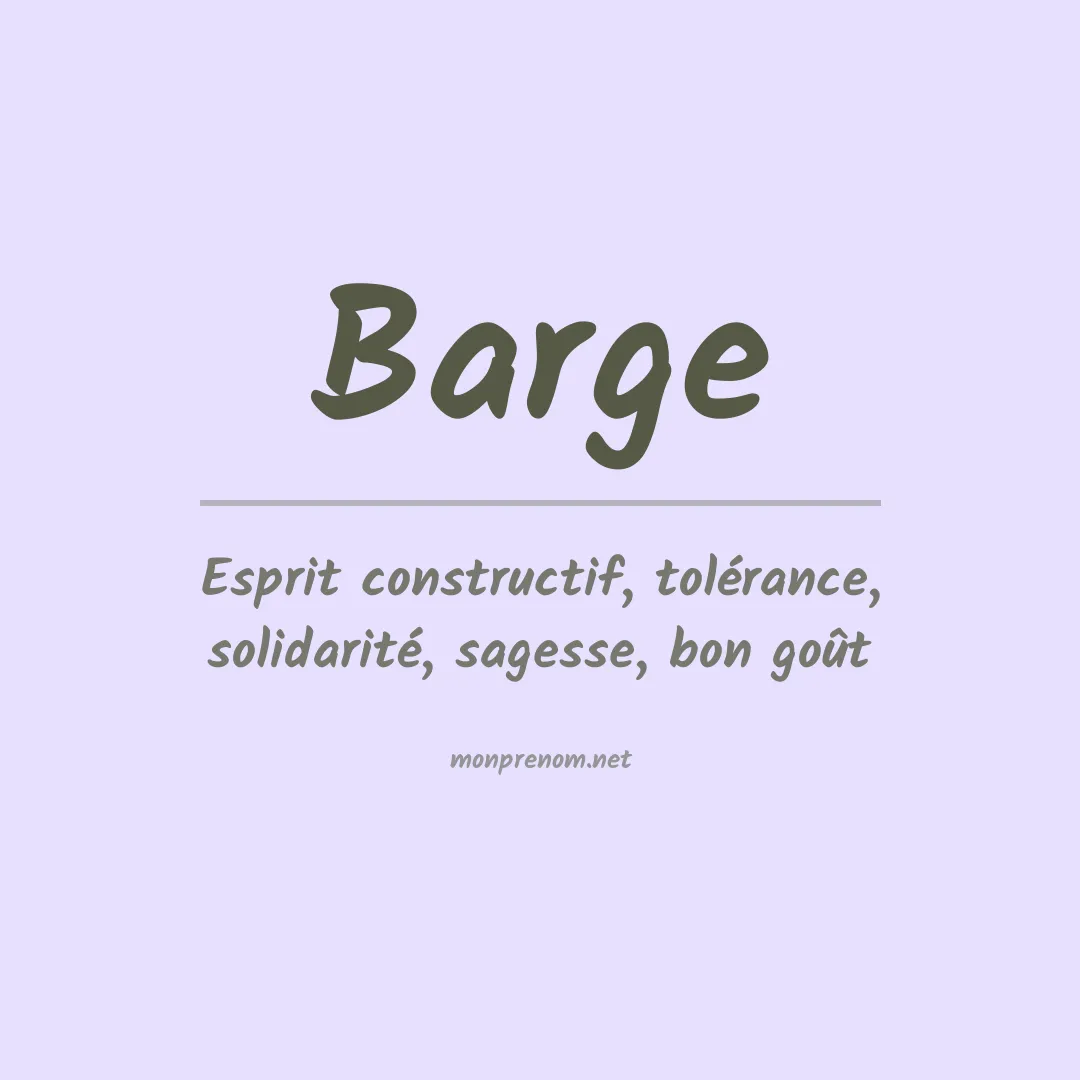 Signification du Prénom Barge