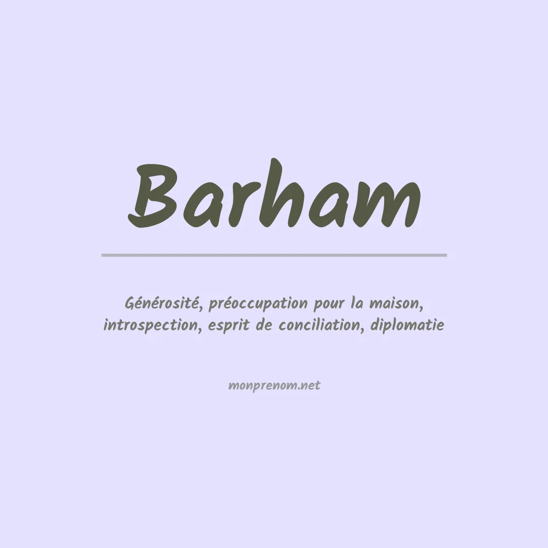 Signification du Prénom Barham