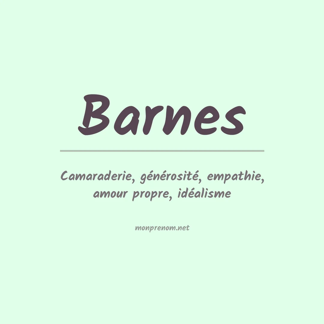 Signification du Prénom Barnes