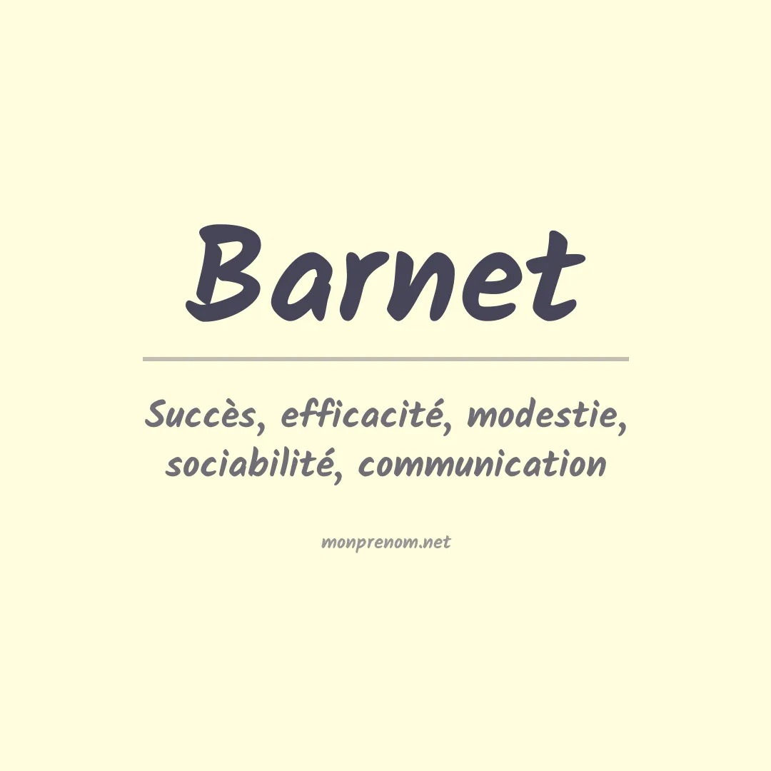 Signification du Prénom Barnet