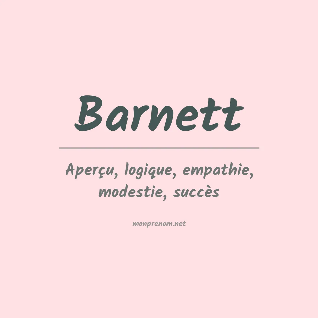 Signification du Prénom Barnett