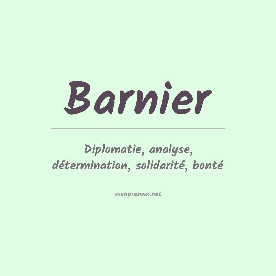 Signification du Prénom Barnier