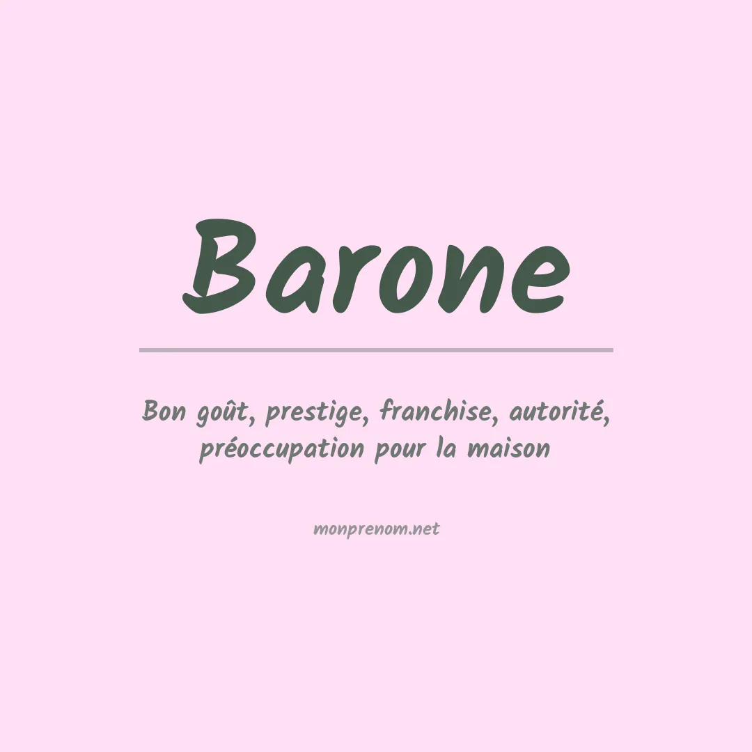 Signification du Prénom Barone