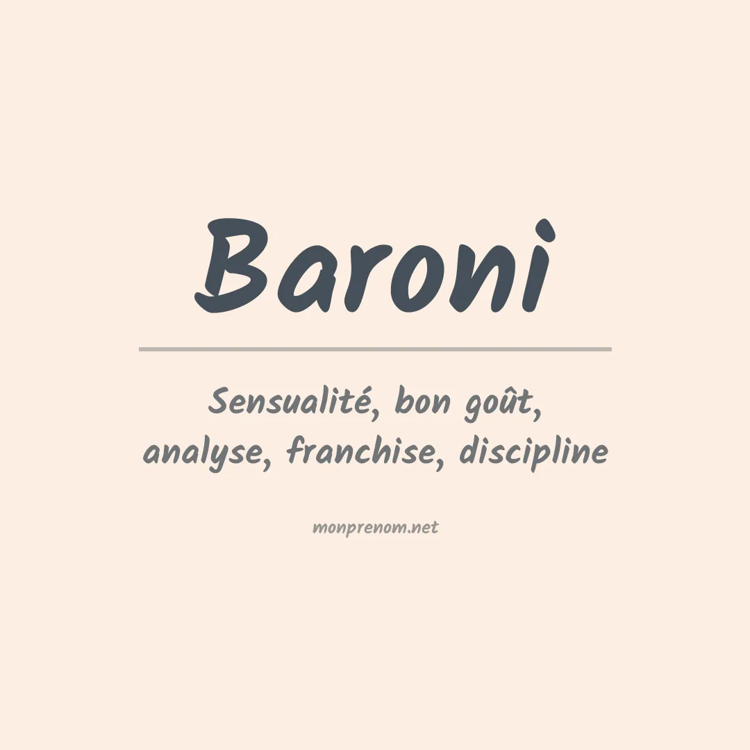 Signification du Prénom Baroni