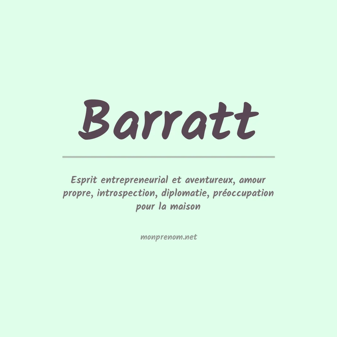 Signification du Prénom Barratt