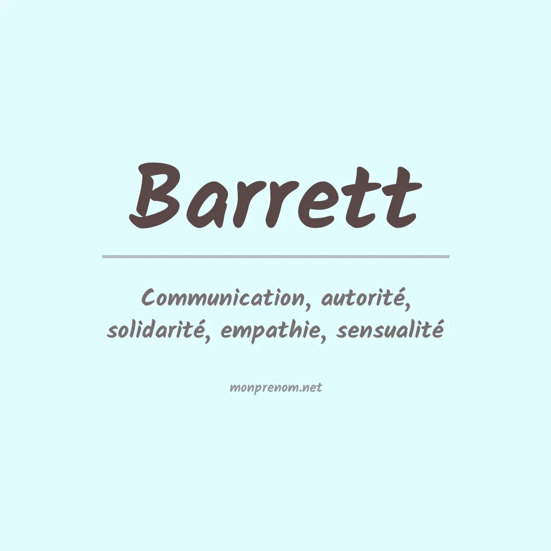 Signification du Prénom Barrett