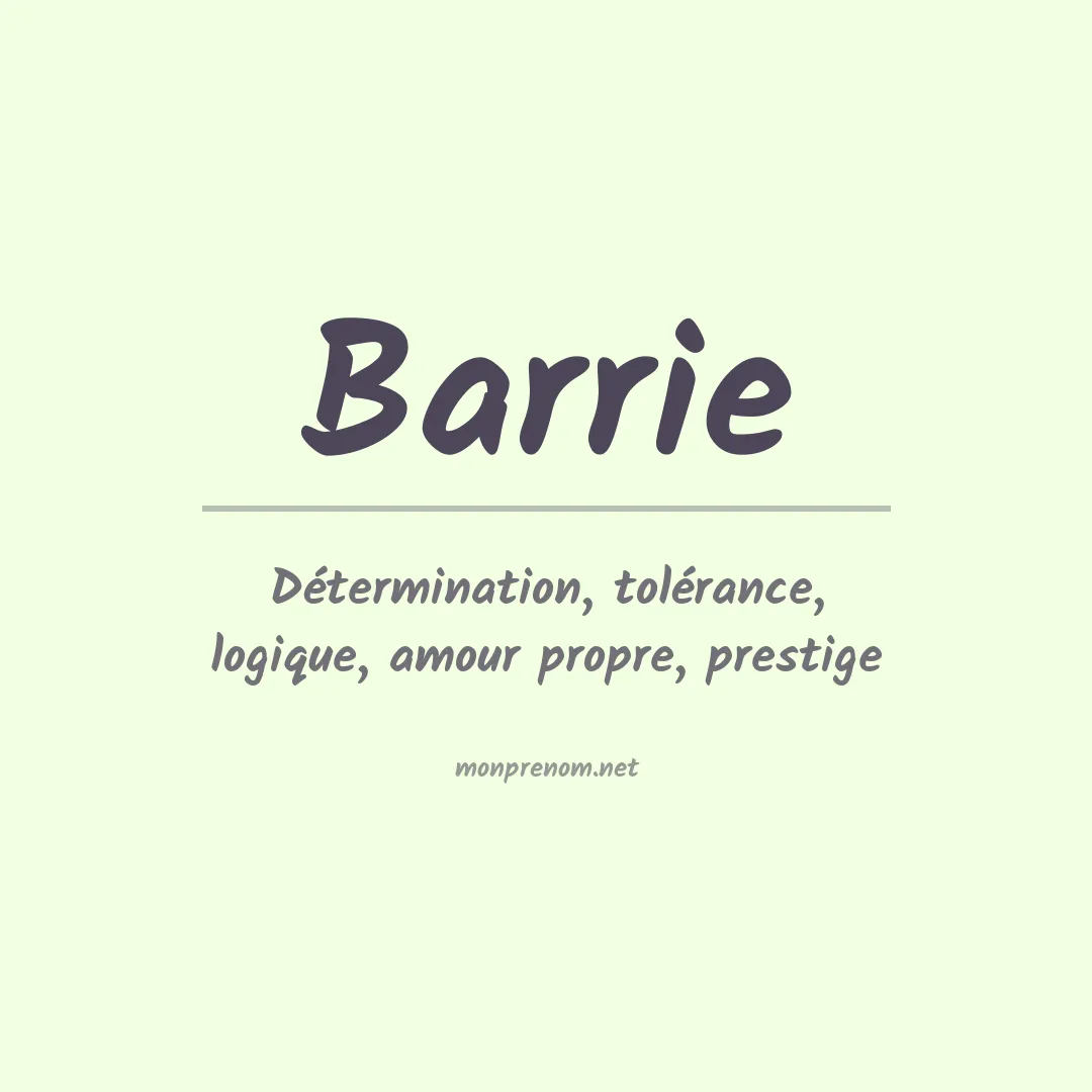 Signification du Prénom Barrie