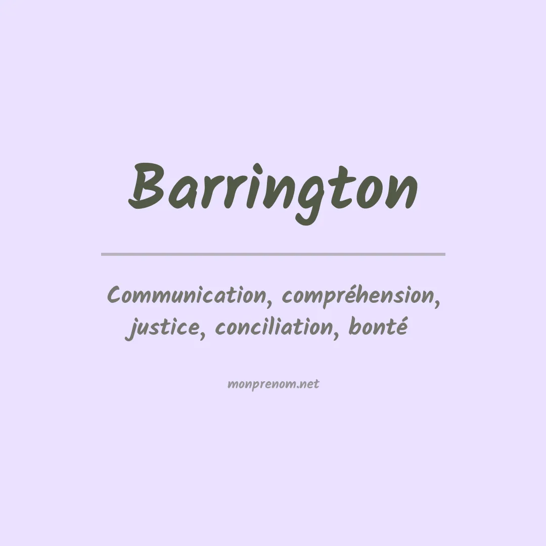 Signification du Prénom Barrington