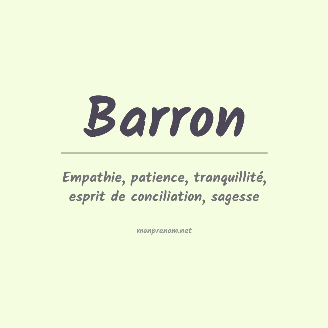 Signification du Prénom Barron