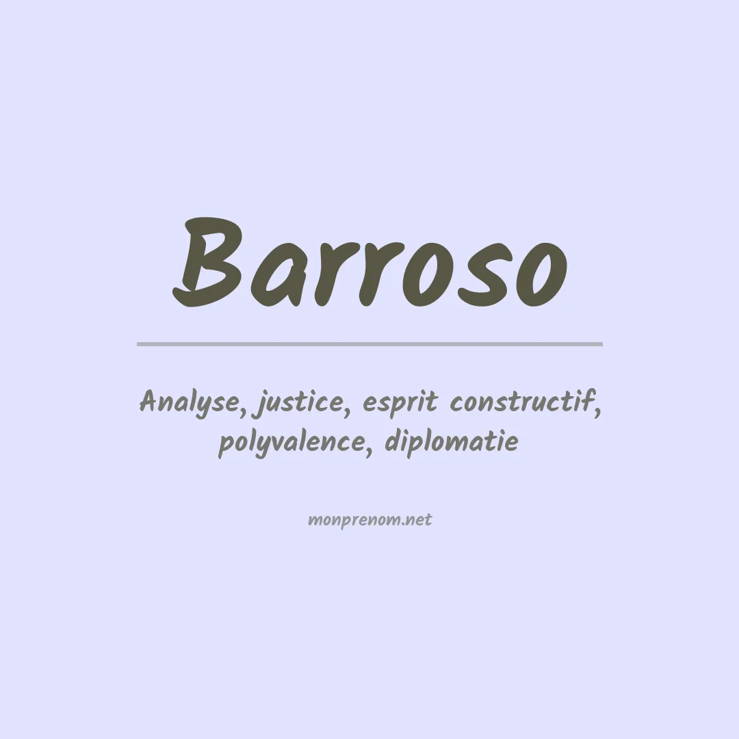 Signification du Prénom Barroso