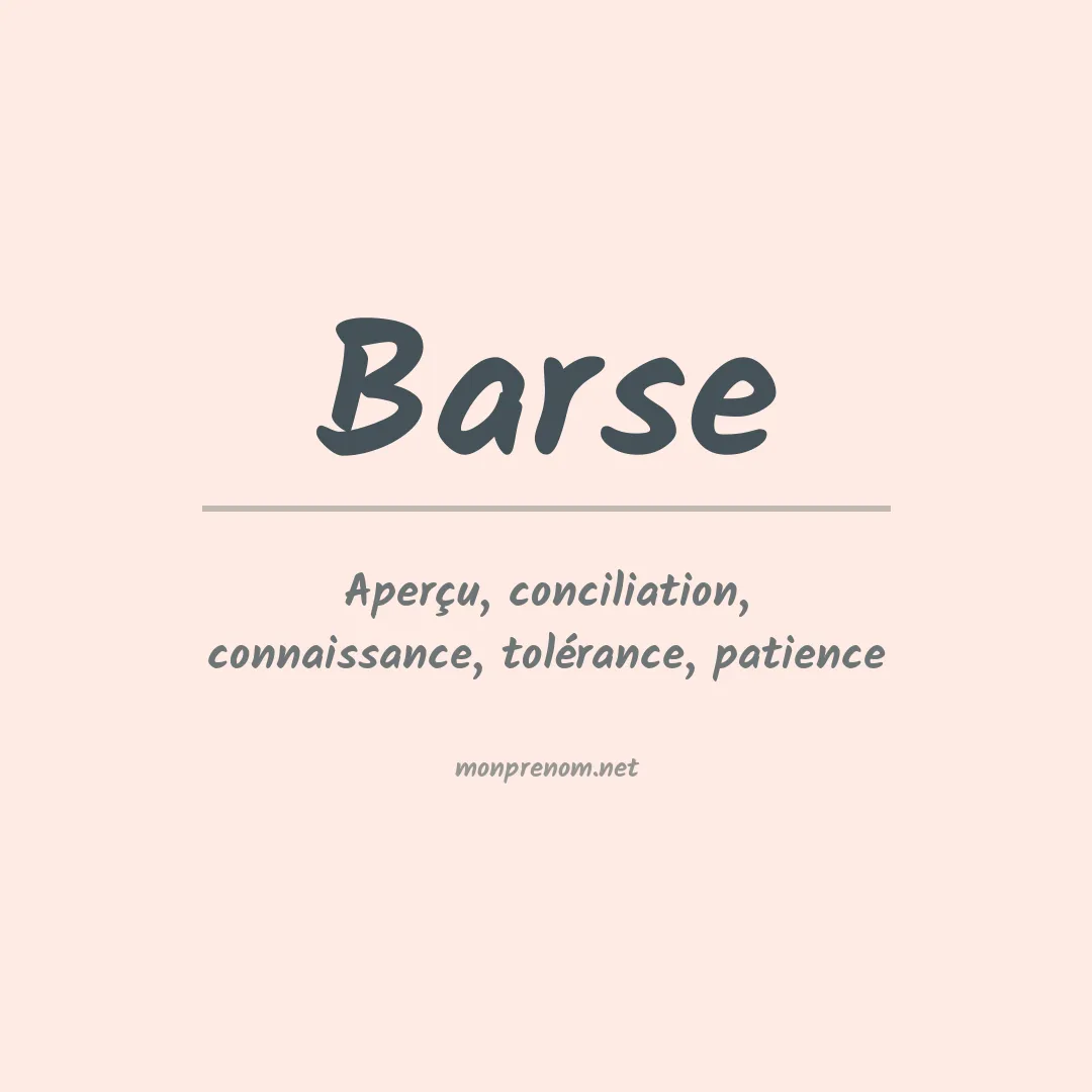 Signification du Prénom Barse