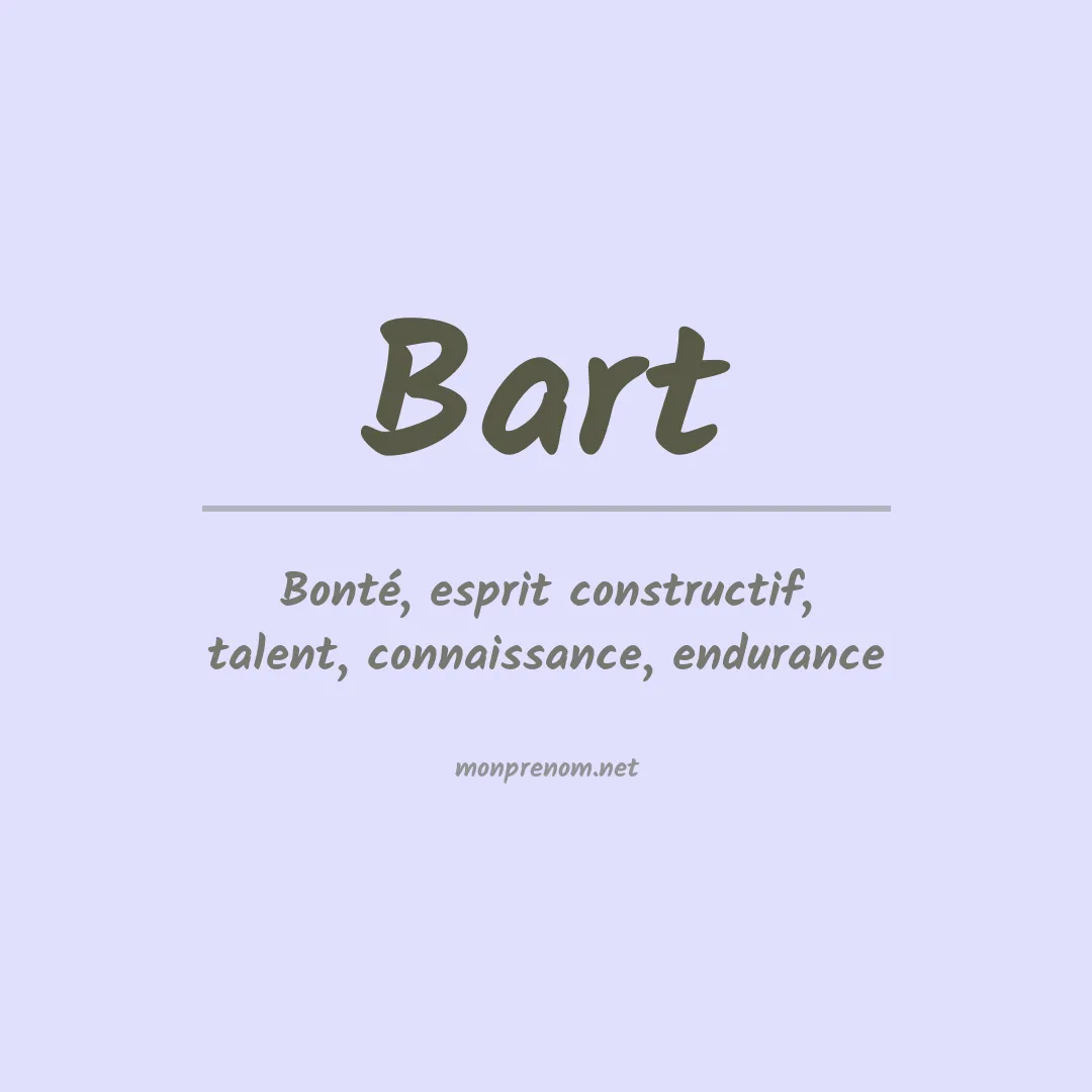 Signification du Prénom Bart