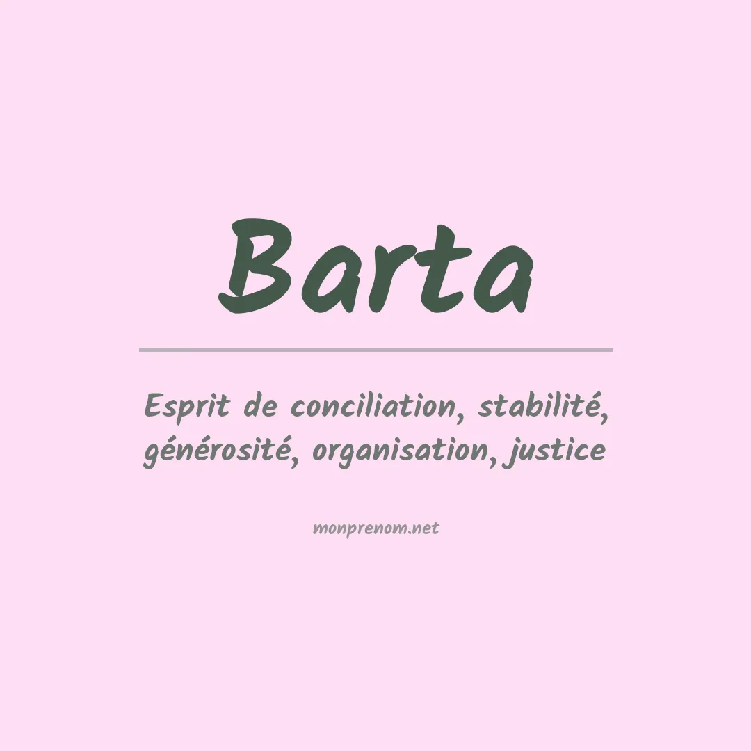 Signification du Prénom Barta