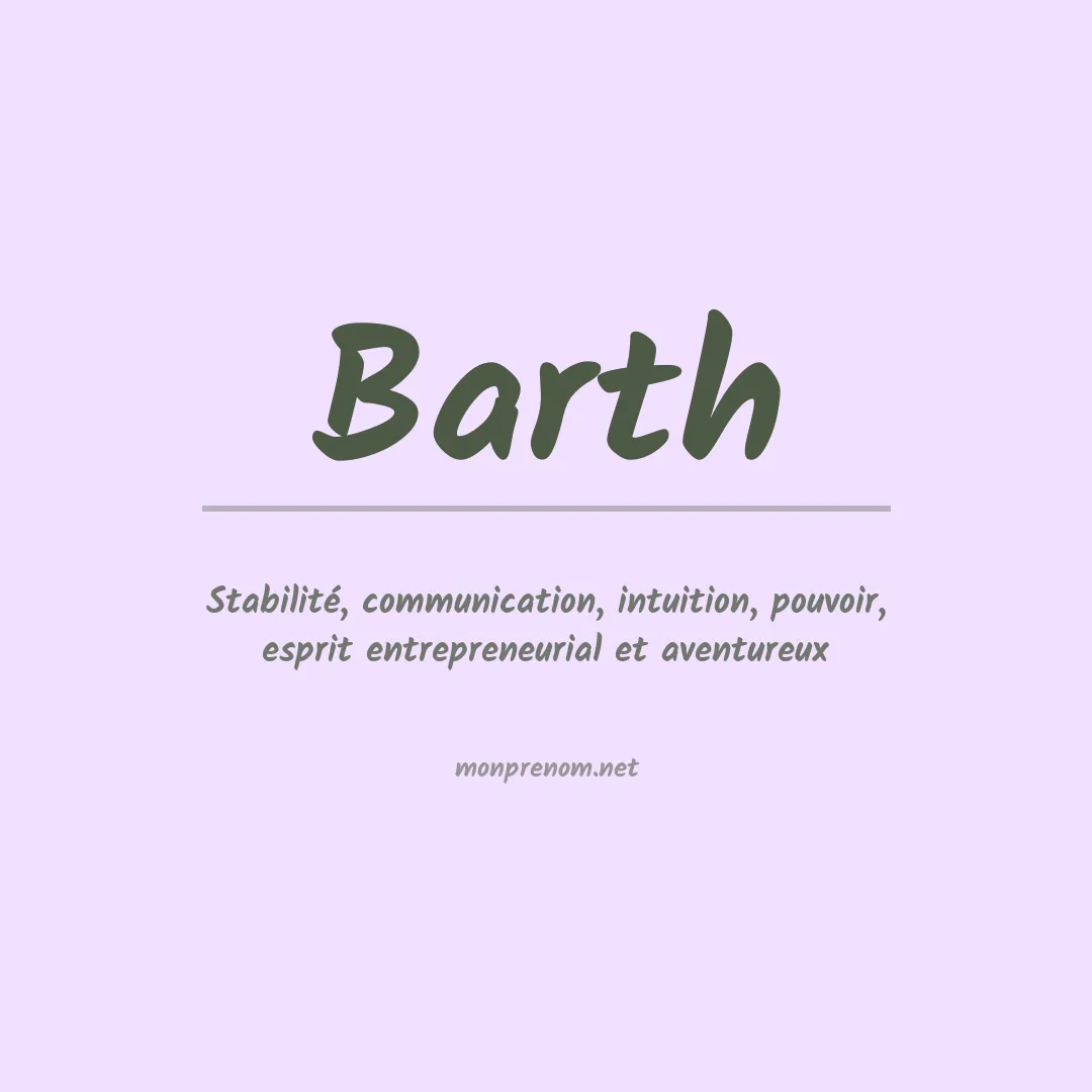 Signification du Prénom Barth