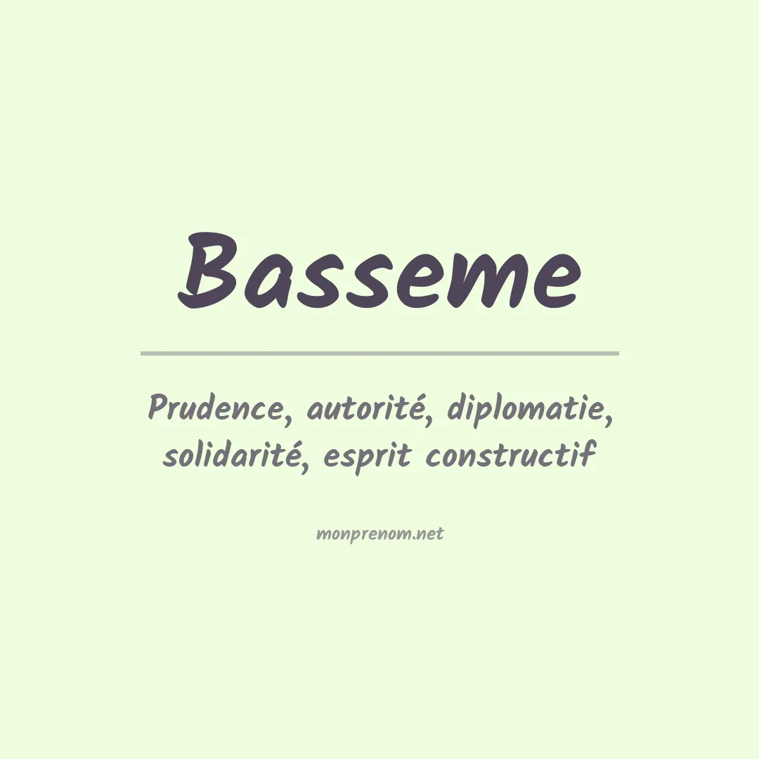 Signification du Prénom Basseme Signification du Prénom Basseme