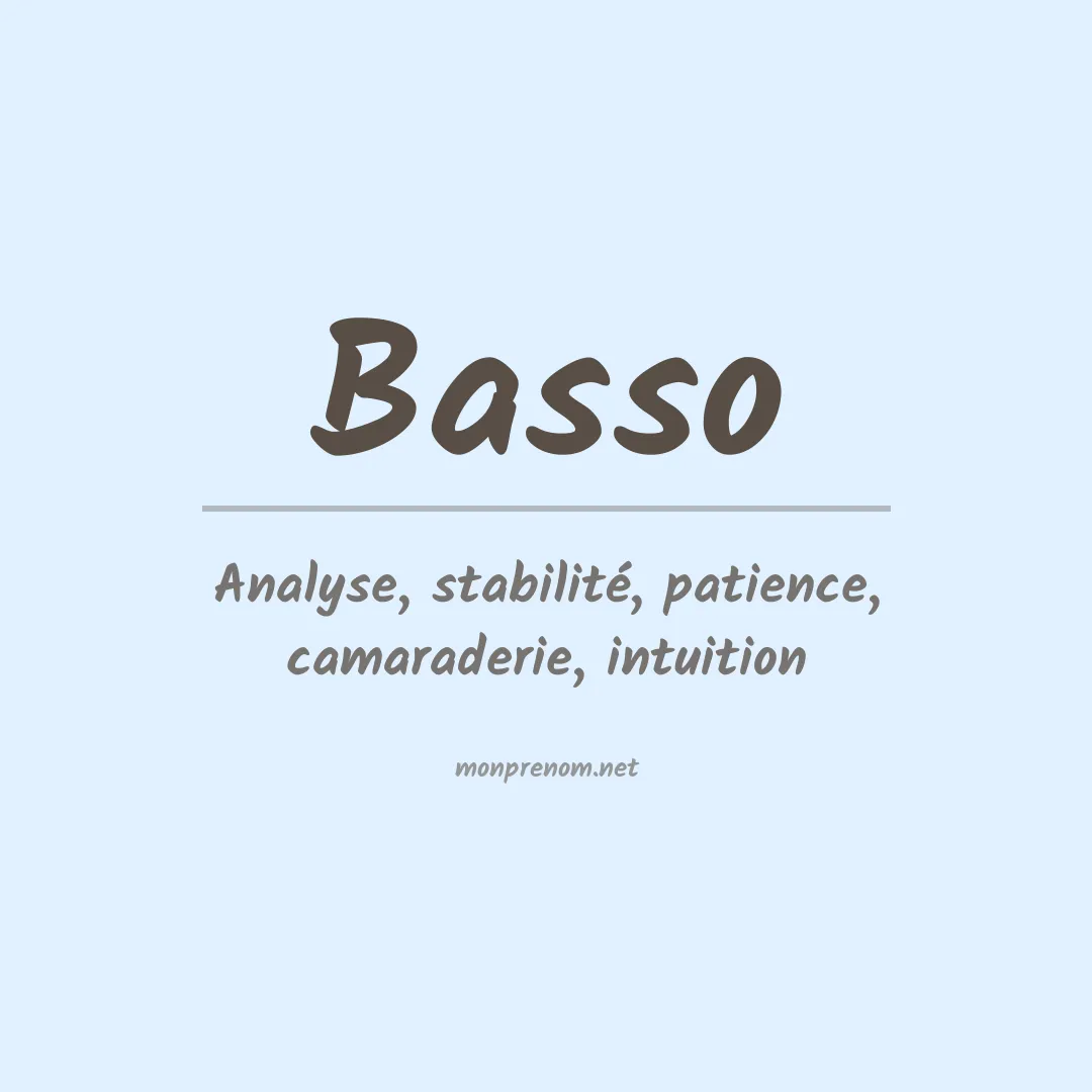 Signification du Prénom Basso